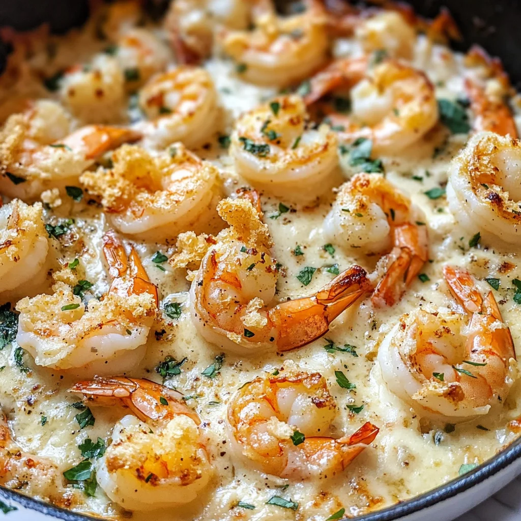 Keto Garlic Shrimp Au Gratin