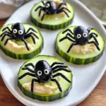 Keto Spider Cucumber Appetizer Bites