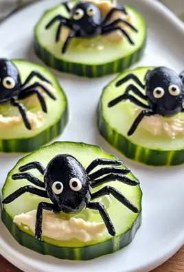Keto Spider Cucumber Appetizer Bites