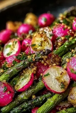 Roasted Asparagus and Radishes with Mustard Vinaigrette