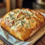 Rustic No-Knead Rosemary Garlic Bread