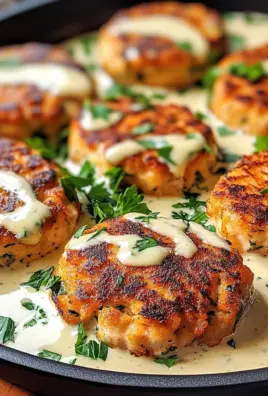 Salmon Patties with Creamy Lemon-Garlic Sauce