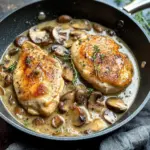 Skillet Chicken and Mushroom Wine Sauce
