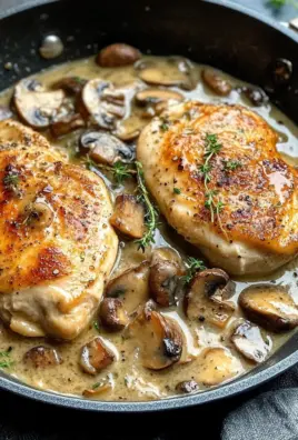 Skillet Chicken and Mushroom Wine Sauce