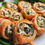 Spinach & Feta Stuffed Salmon Pinwheels