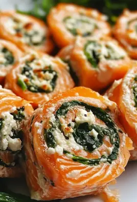 Spinach & Feta Stuffed Salmon Pinwheels