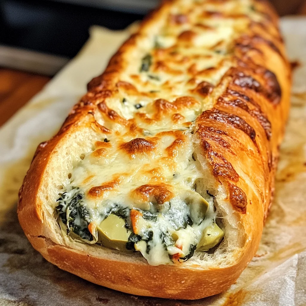 Spinach and Artichoke Stuffed Bread