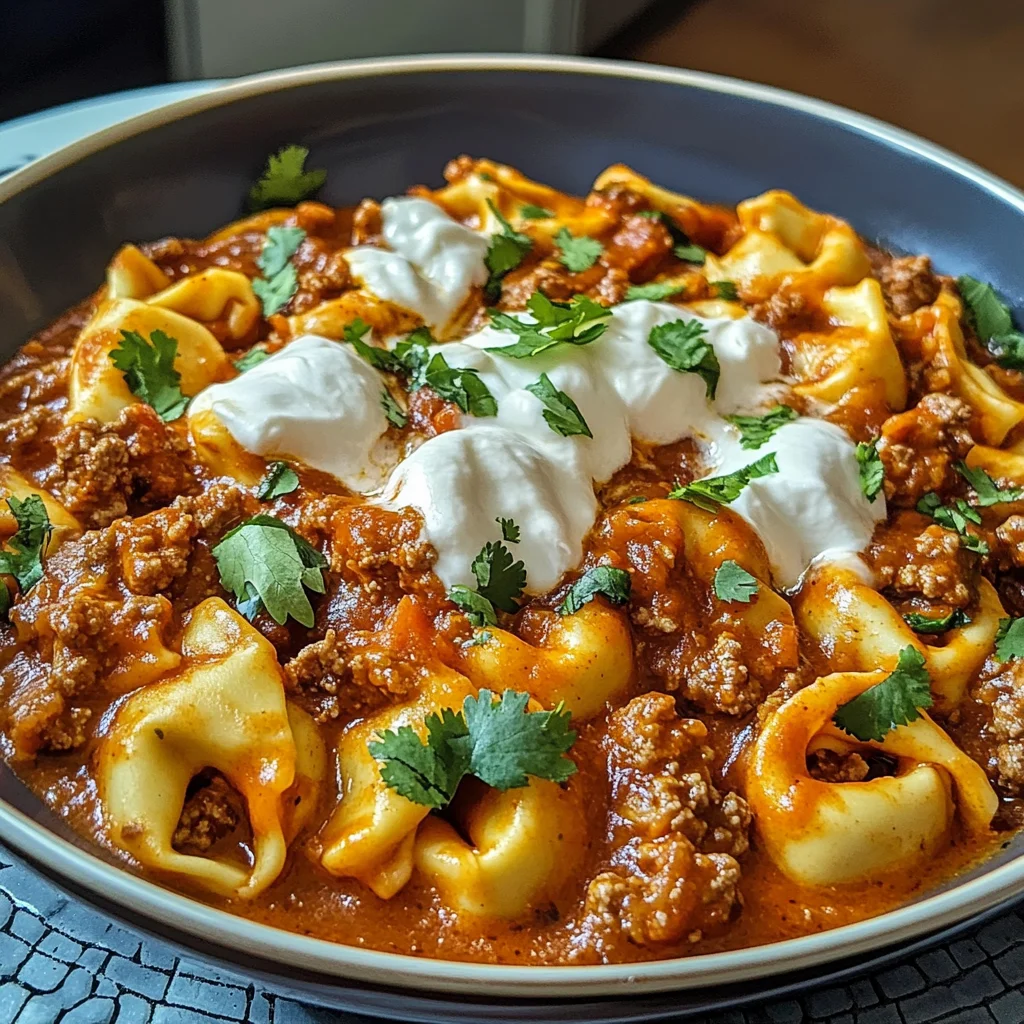 Cheesy Beef Enchilada Tortellini