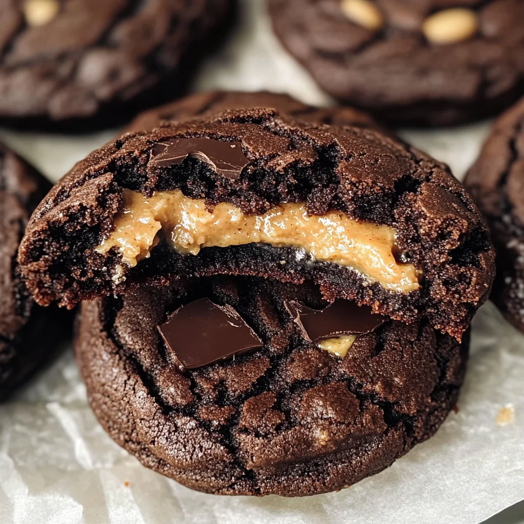Chocolate Peanut Butter Filled Cookies