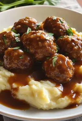 Salisbury Meatballs and Mashed Potatoes Recipe